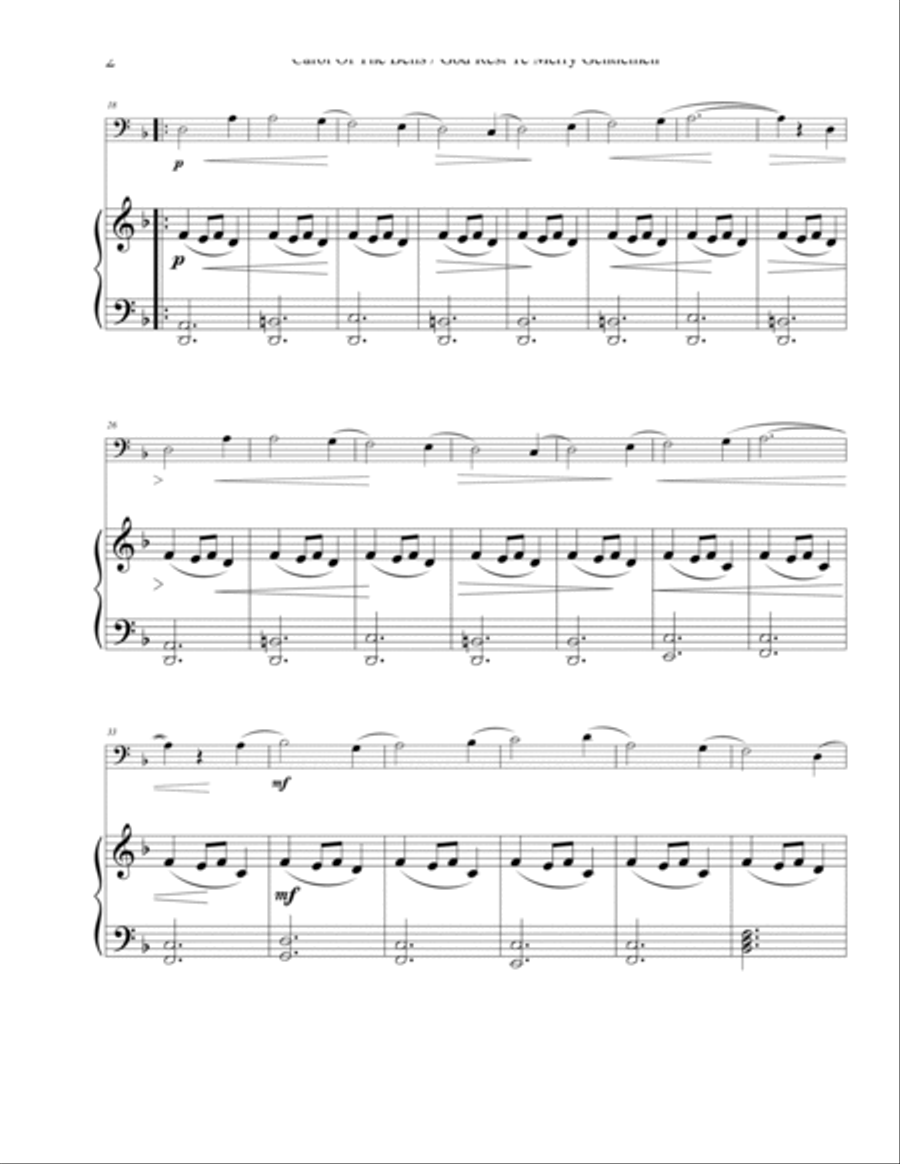 Carol of the Bells / God Rest Ye Merry Gentlemen – Trombone Trombone Duet scores gallery preview page 2