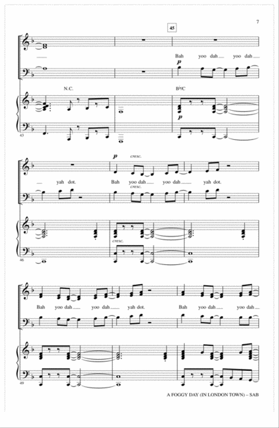 A Foggy Day (In London Town) 3-Part scores gallery preview page 6