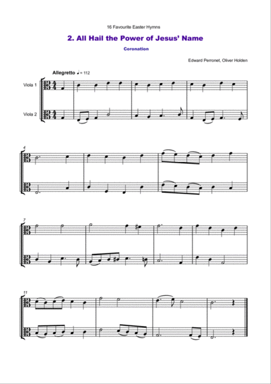 16 Favourite Easter Hymns for Viola Duet String Duet scores gallery preview page 3