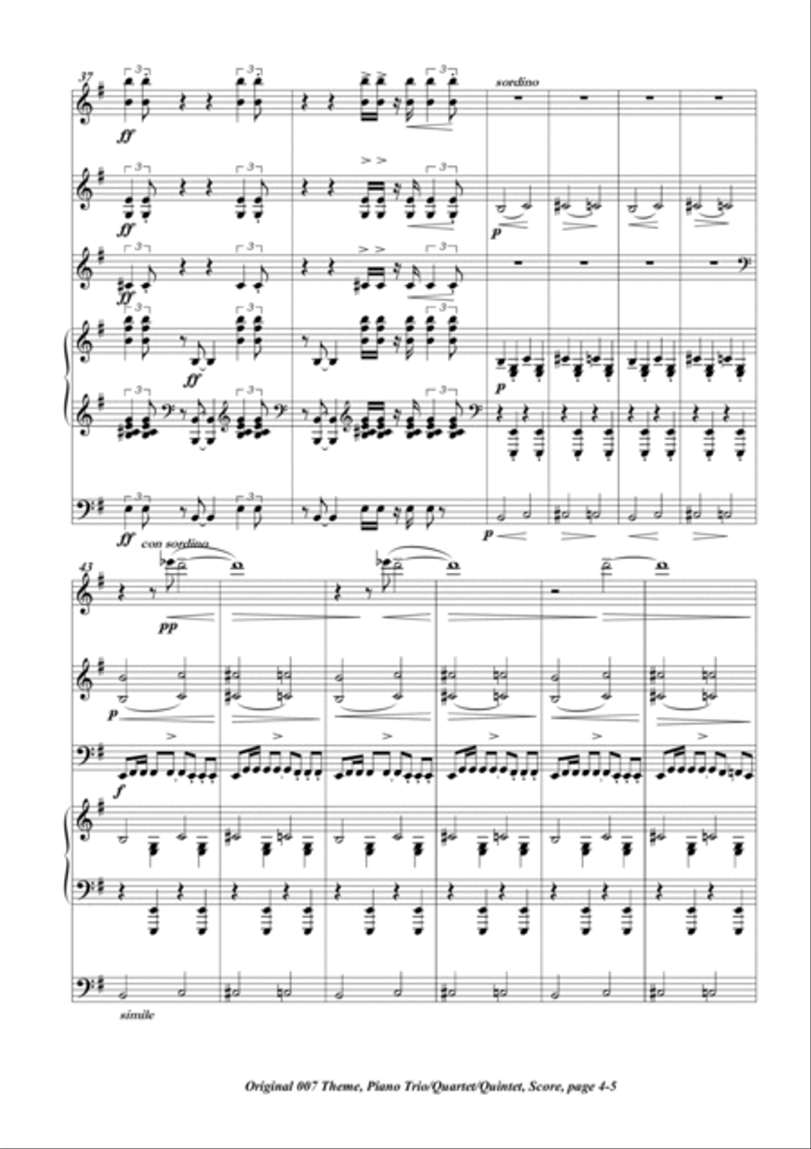 James Bond Theme Piano Trio scores gallery preview page 4
