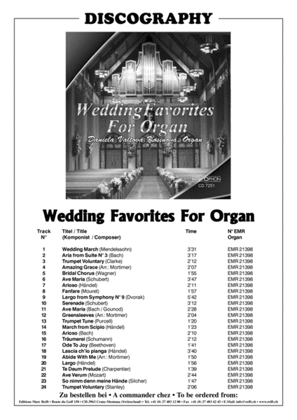 Wedding Favorites for Organ