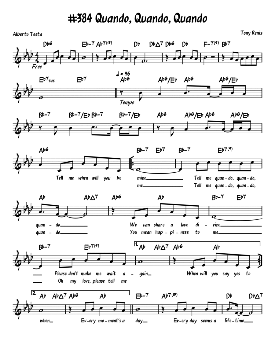A Man Without Love (quando M'innamoro) Piano, Vocal, Guitar scores gallery preview page 1