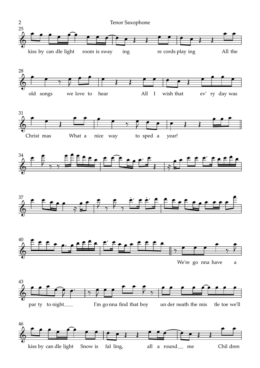 Merry Christmas Everyone Tenor Saxophone scores gallery preview page 2