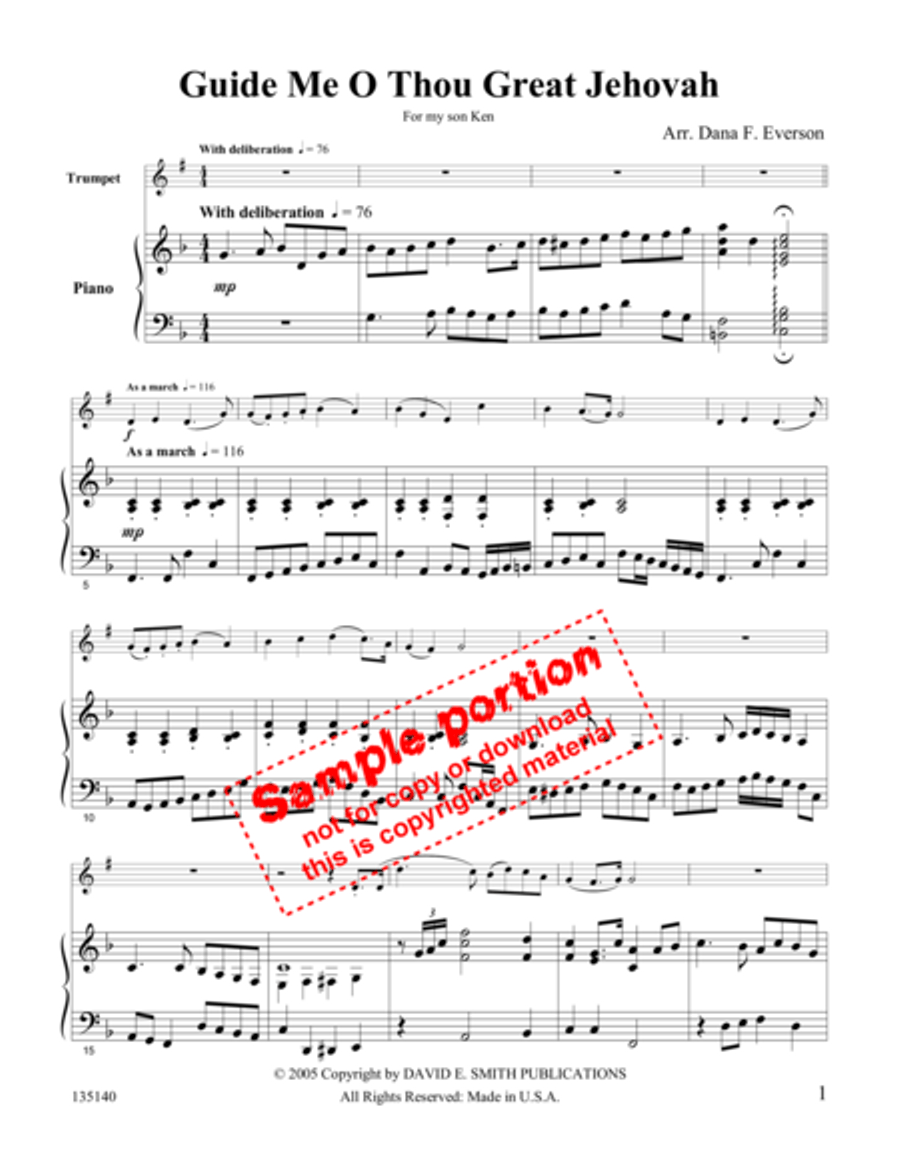 Guide Me O Great Jehovah Cornet scores gallery preview page 2