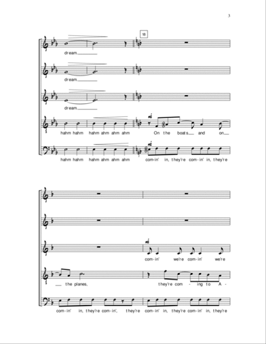 America (arr. Neil Diamond) SSATB scores gallery preview page 3