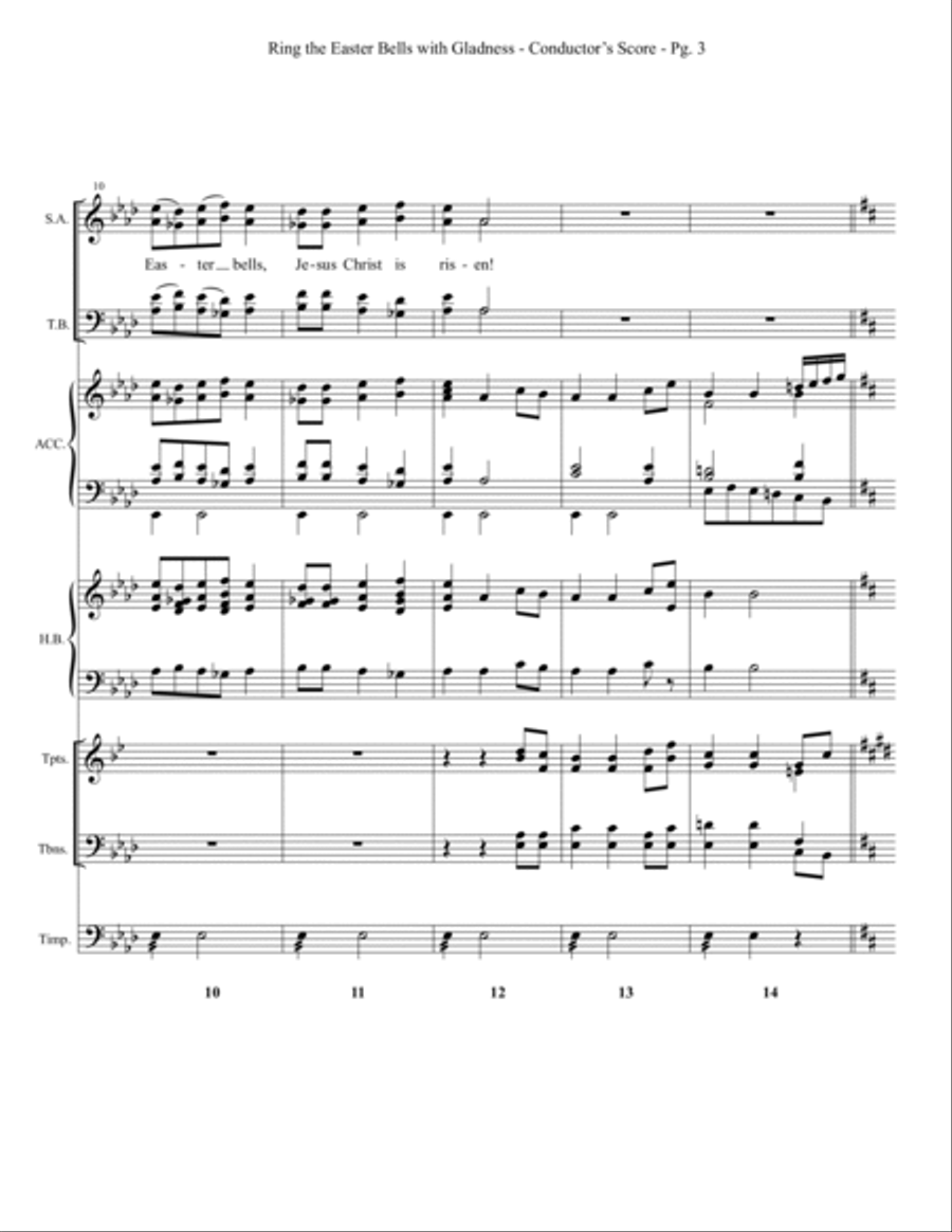 Ring the Easter Bells with Gladness - Full Score Choir scores gallery preview page 3