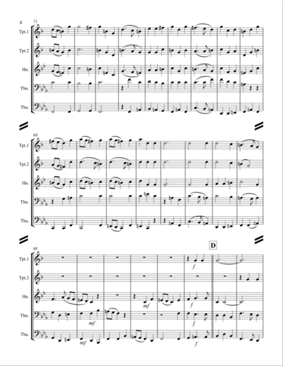 Handel - And the Glory of the Lord from Messiah (for Brass Quintet) Brass Quintet scores gallery preview page 5