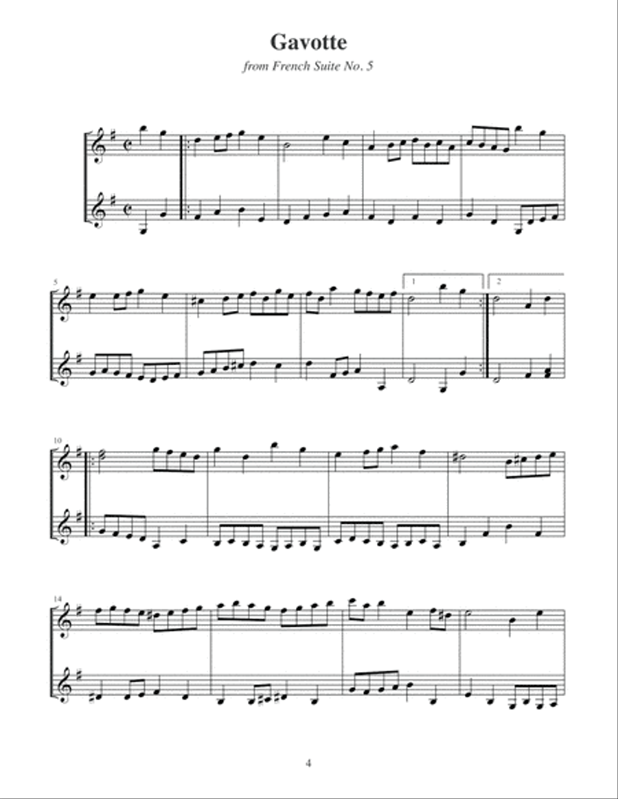 J.S. Bach: Duets for Two Violins String Duet scores gallery preview page 5