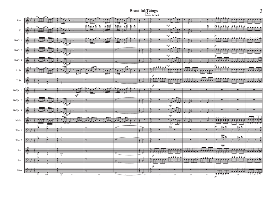 Beautiful Things Marching Band scores gallery preview page 3