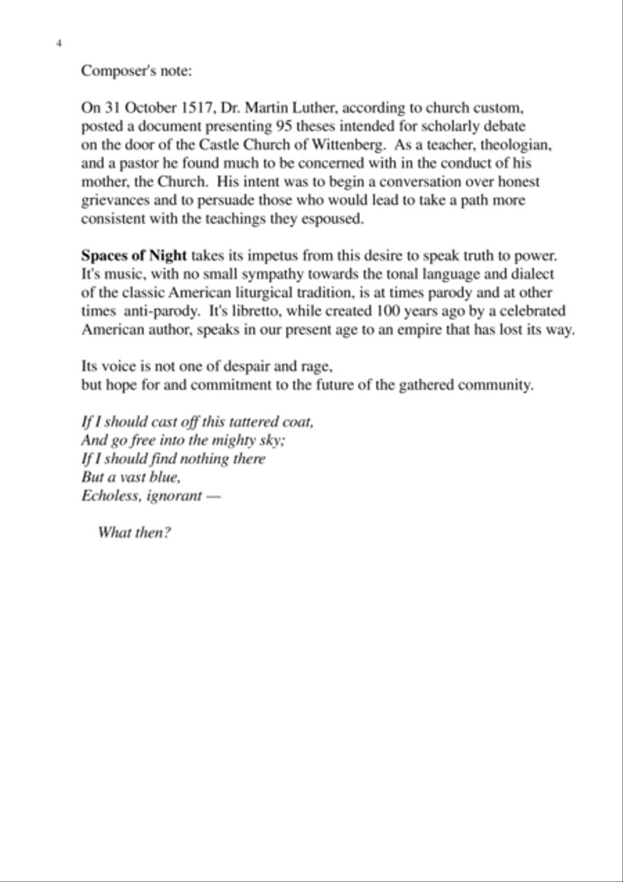 Frederick Frahm: Spaces of Night for voice and organ Small Ensemble scores gallery preview page 4