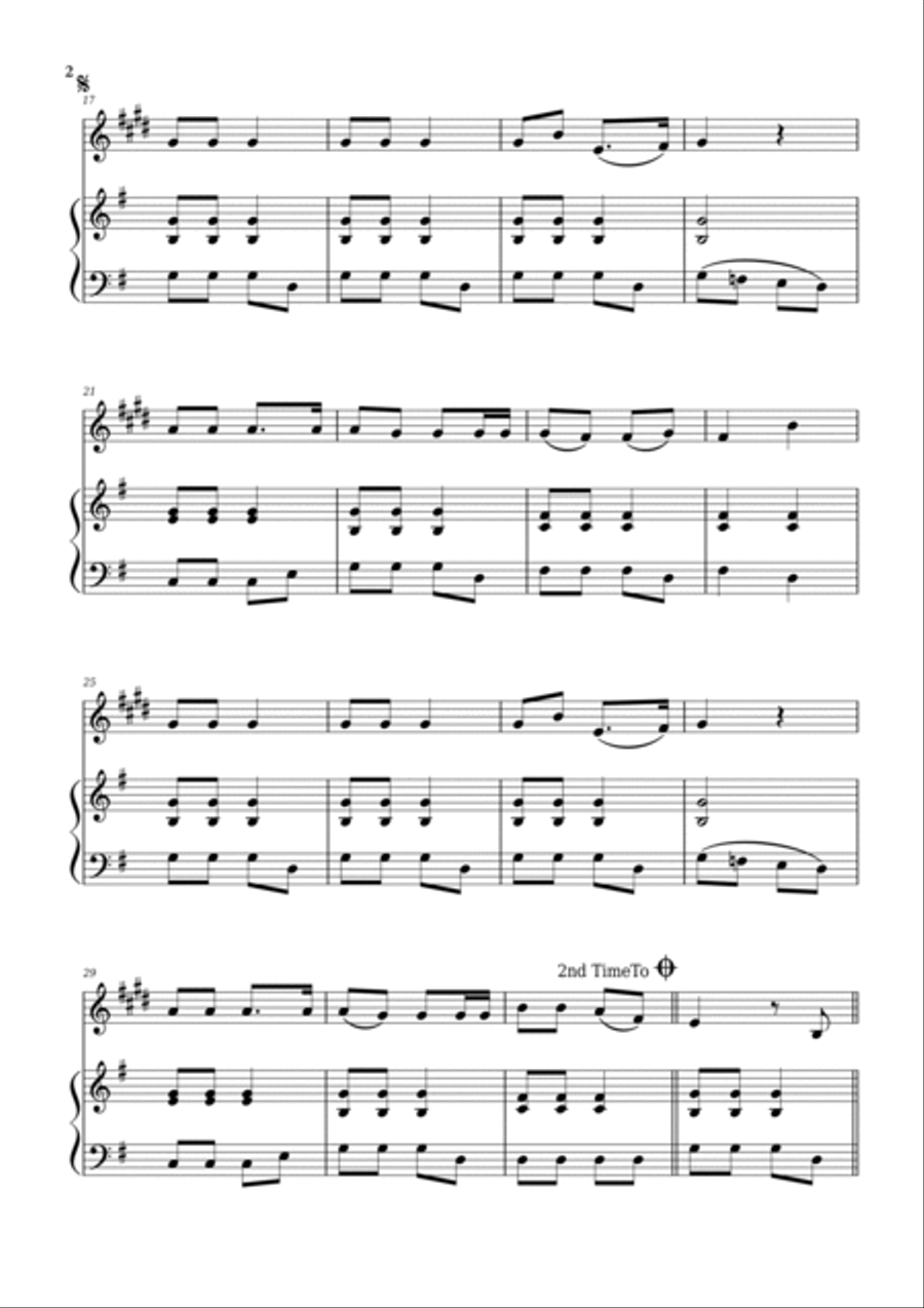 Jingle Bells Baritone Saxophone scores gallery preview page 2