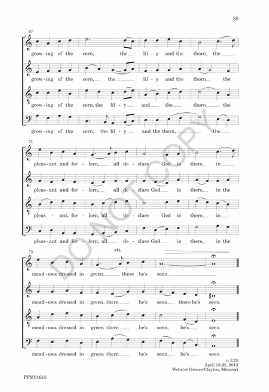 Nine American Folk Hymns 4-Part scores gallery preview page 42