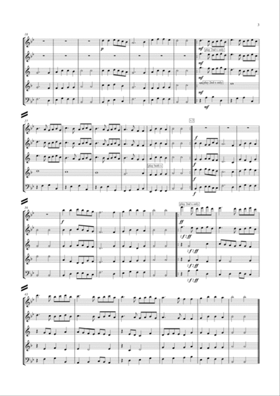 10 Popular Christmas Carols for wind quintet Woodwind Quintet scores gallery preview page 3