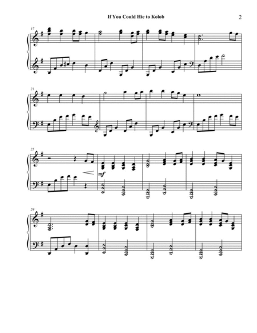 If You Could Hie to Kolob Piano Solo scores gallery preview page 2