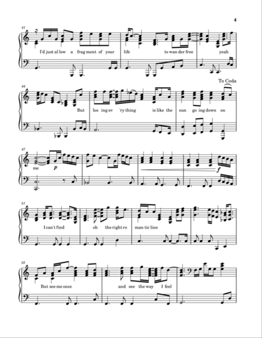 Don't Let The Sun Go Down On Me Piano, Vocal, Guitar scores gallery preview page 4