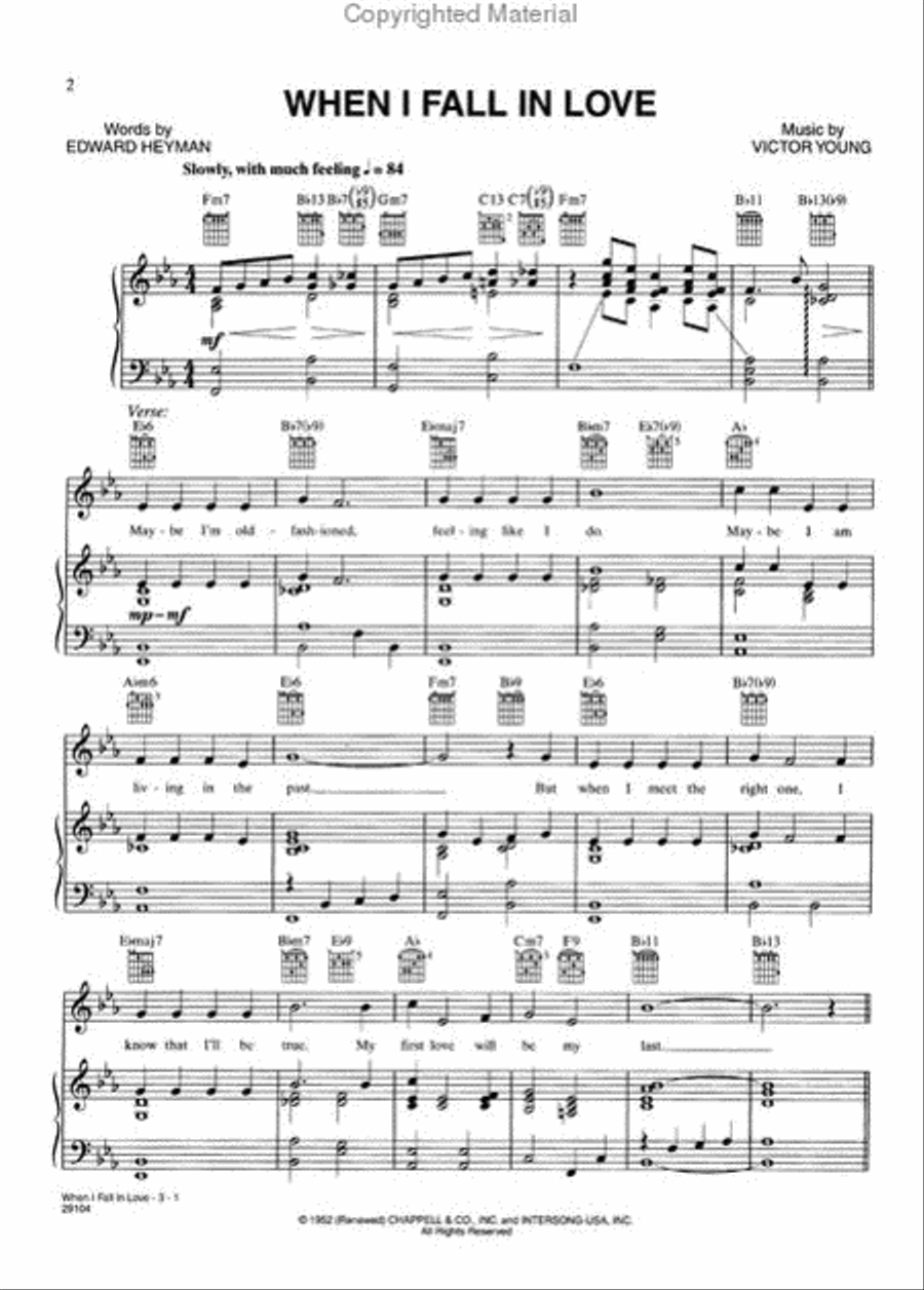 When I Fall In Love Piano, Vocal, Guitar scores gallery preview page 2