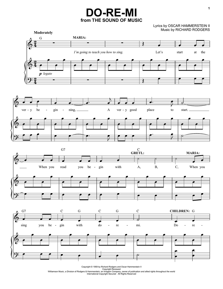 Do-Re-Mi (from The Sound of Music) Voice scores gallery preview page 1