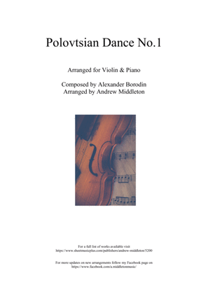 Book cover for Polovtsian Dance No. 1 arranged for Violin and Piano