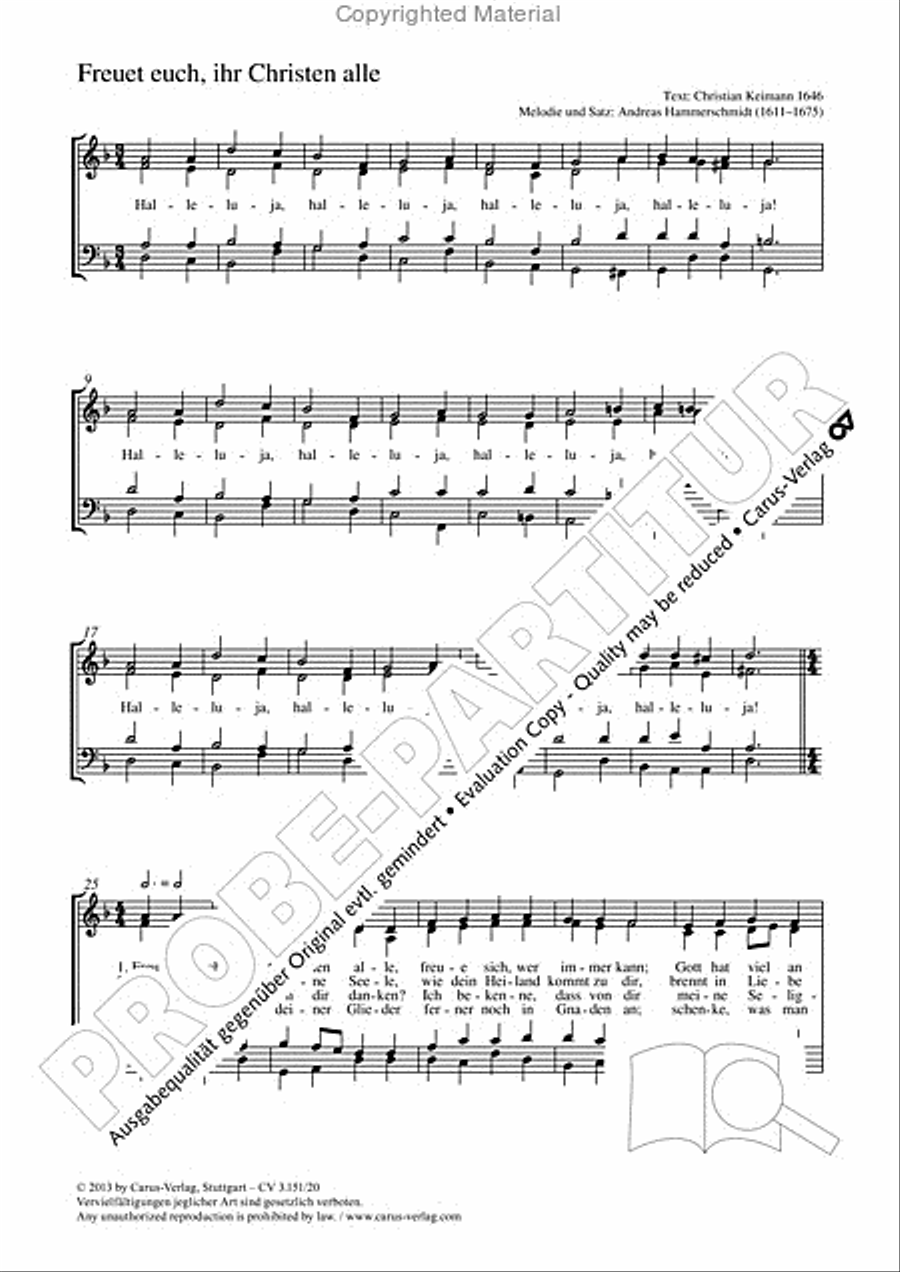 Freuet euch, ihr Christen alle 4-Part scores gallery preview page 2
