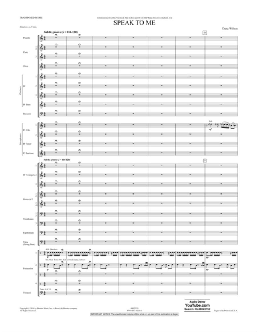 Speak to Me - Conductor Score (Full Score) Concert Band scores gallery preview page 3