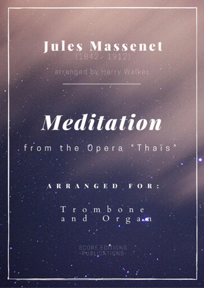 Book cover for Meditation from "Thais" (for Trombone and Organ)