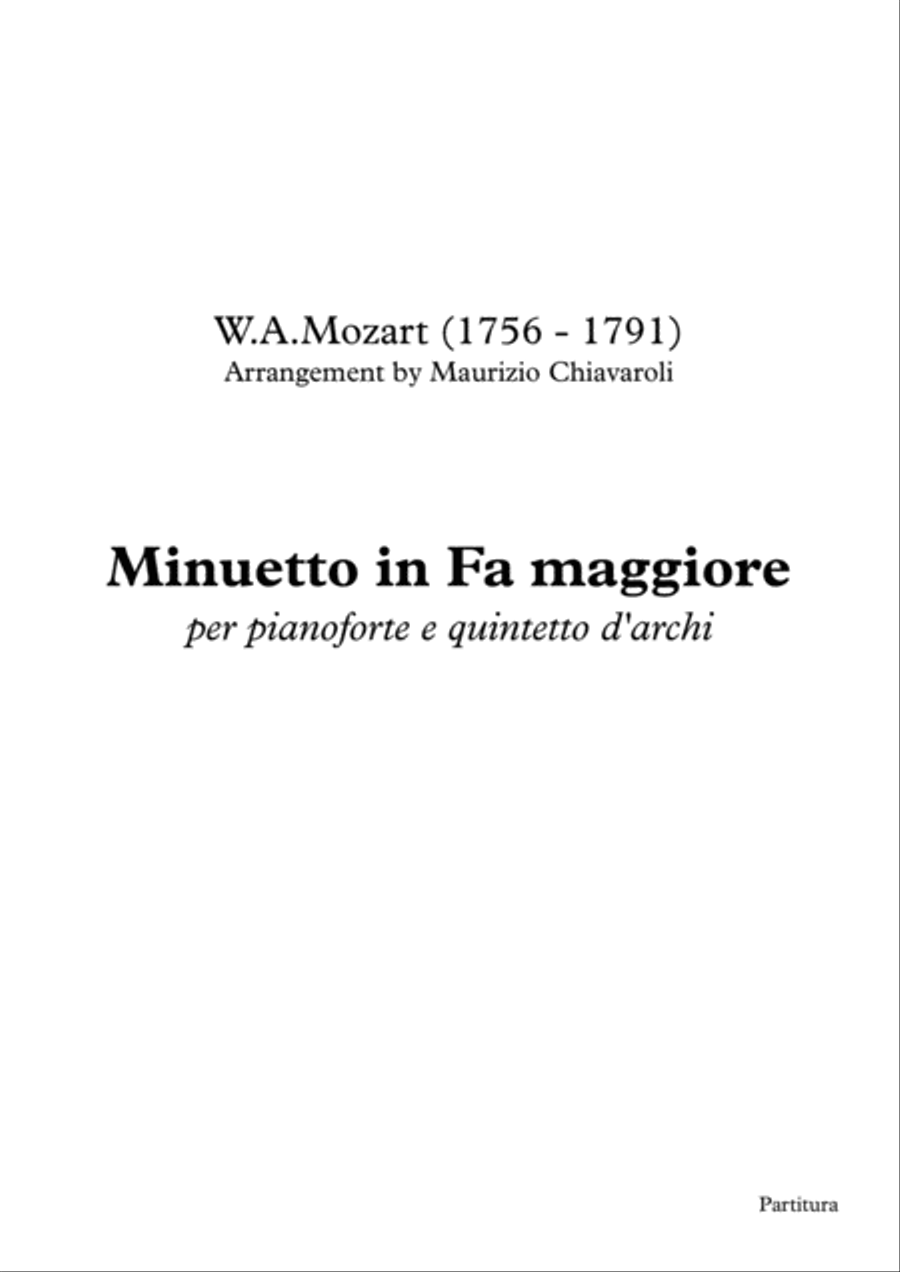 Minuetto in Fa maggiore String Orchestra scores gallery preview page 1