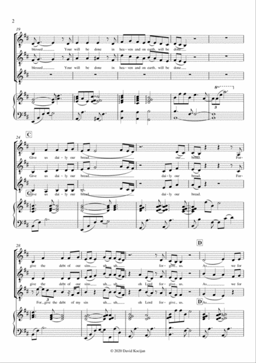 Our Father - Lord's Prayer (English) TB scores gallery preview page 2