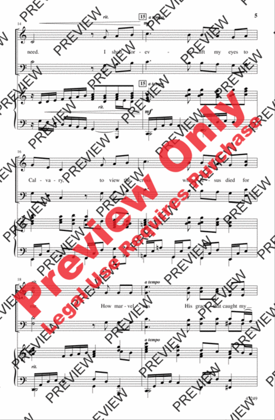 He Looked Beyond My Fault 4-Part scores gallery preview page 5