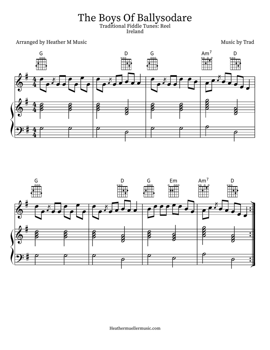 The Boys Of Ballysodare Violin Solo scores gallery preview page 1