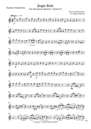 Jingle Bells (Saxophone Quartet / Quintet) - Set of Parts [x4 / 5]