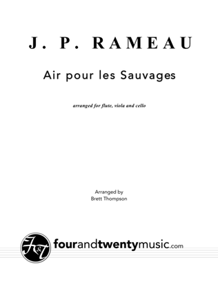 Book cover for Air pour les Sauvage, arranged for flute, viola and cello