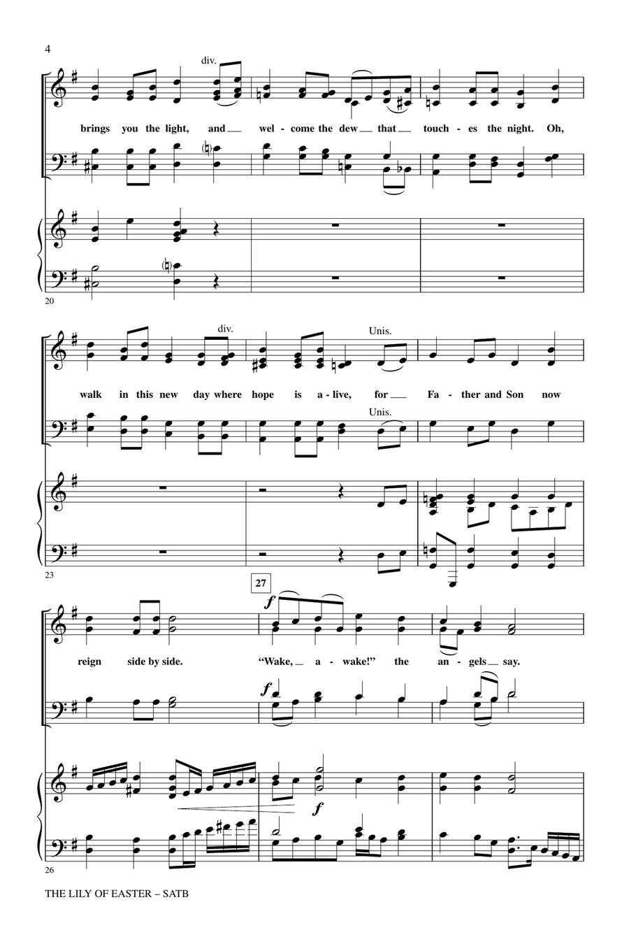 The Lily Of Easter 4-Part scores gallery preview page 3