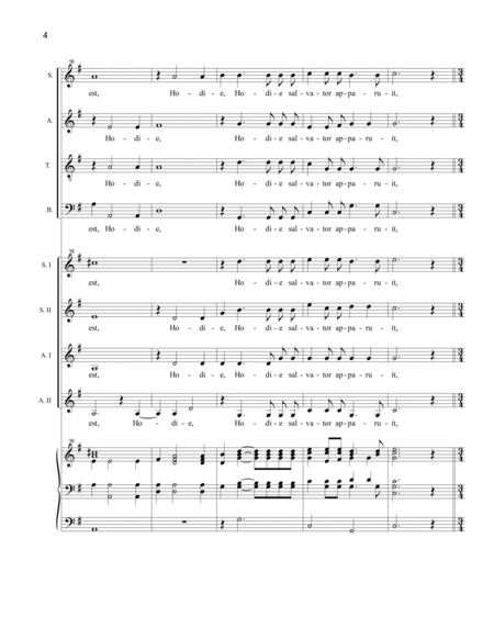 Hodie Christus Natus Est (SATB-SSAA double choir) image number null