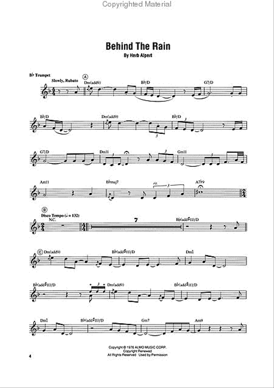 Herb Alpert Collection by Herb Alpert - Trumpet Solo - Sheet Music