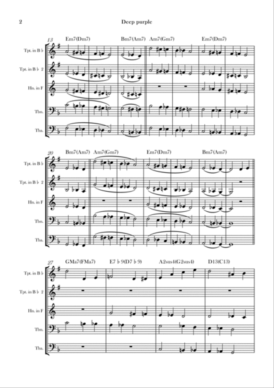 Deep Purple Brass Quintet scores gallery preview page 2