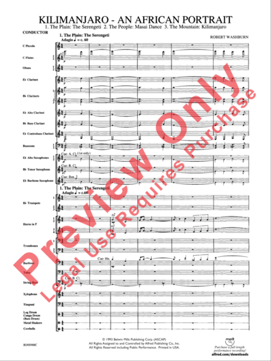 Kilimanjaro: An African Portrait Concert Band scores gallery preview page 4