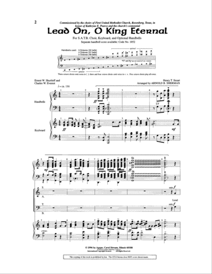 Lead On, O King Eternal 4-Part scores gallery preview page 2