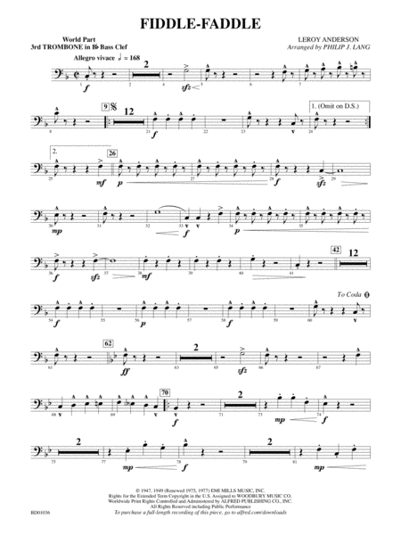 Fiddle-Faddle: (wp) 3rd B-flat Trombone B.C.