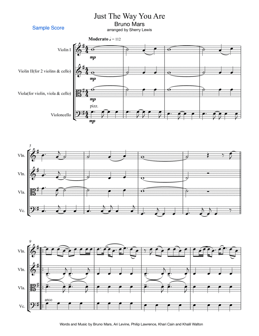 Just The Way You Are String Trio scores gallery preview page 1