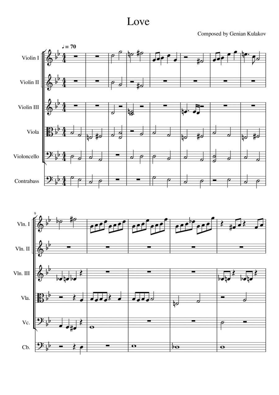 Love String Quartet scores gallery preview page 1