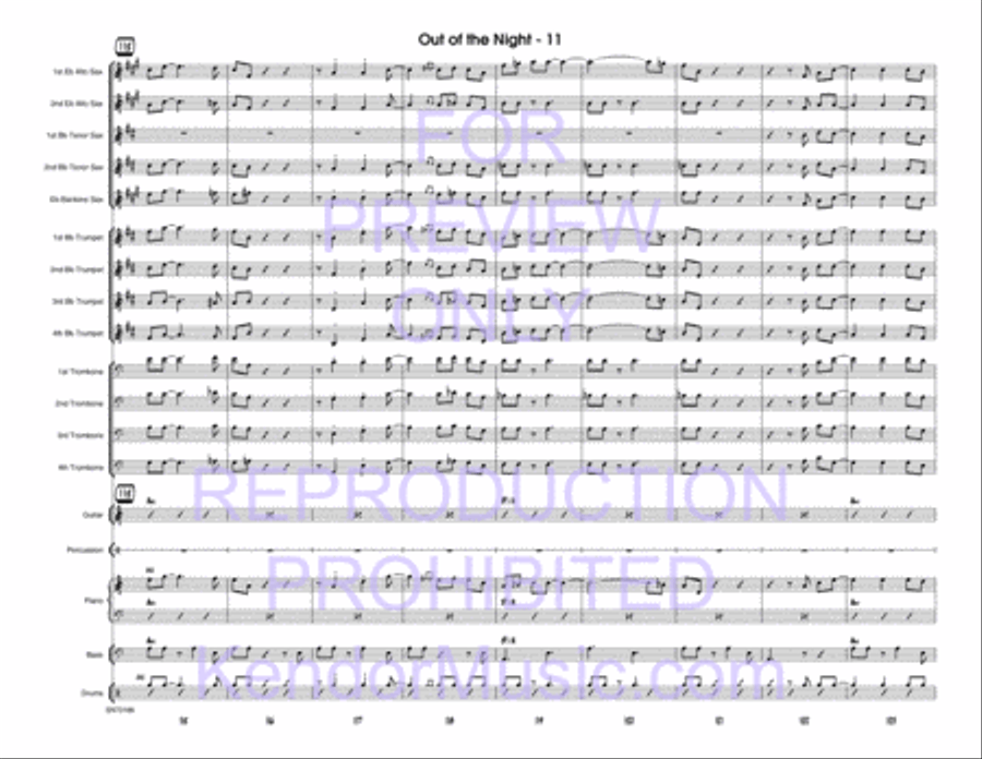 Out Of The Night (Dark Orchid) Jazz Ensemble scores gallery preview page 12