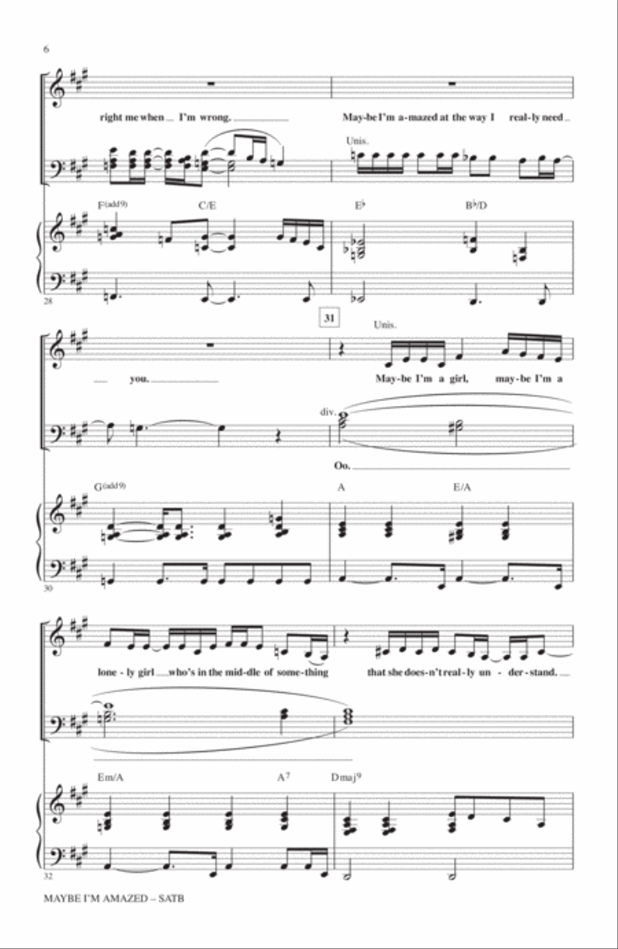 Maybe I'm Amazed 4-Part scores gallery preview page 5