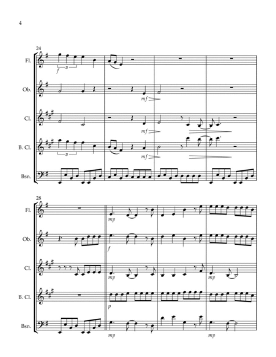 Livin' On A Prayer Livin' On A Prayer Woodwind Quintet scores gallery preview page 4