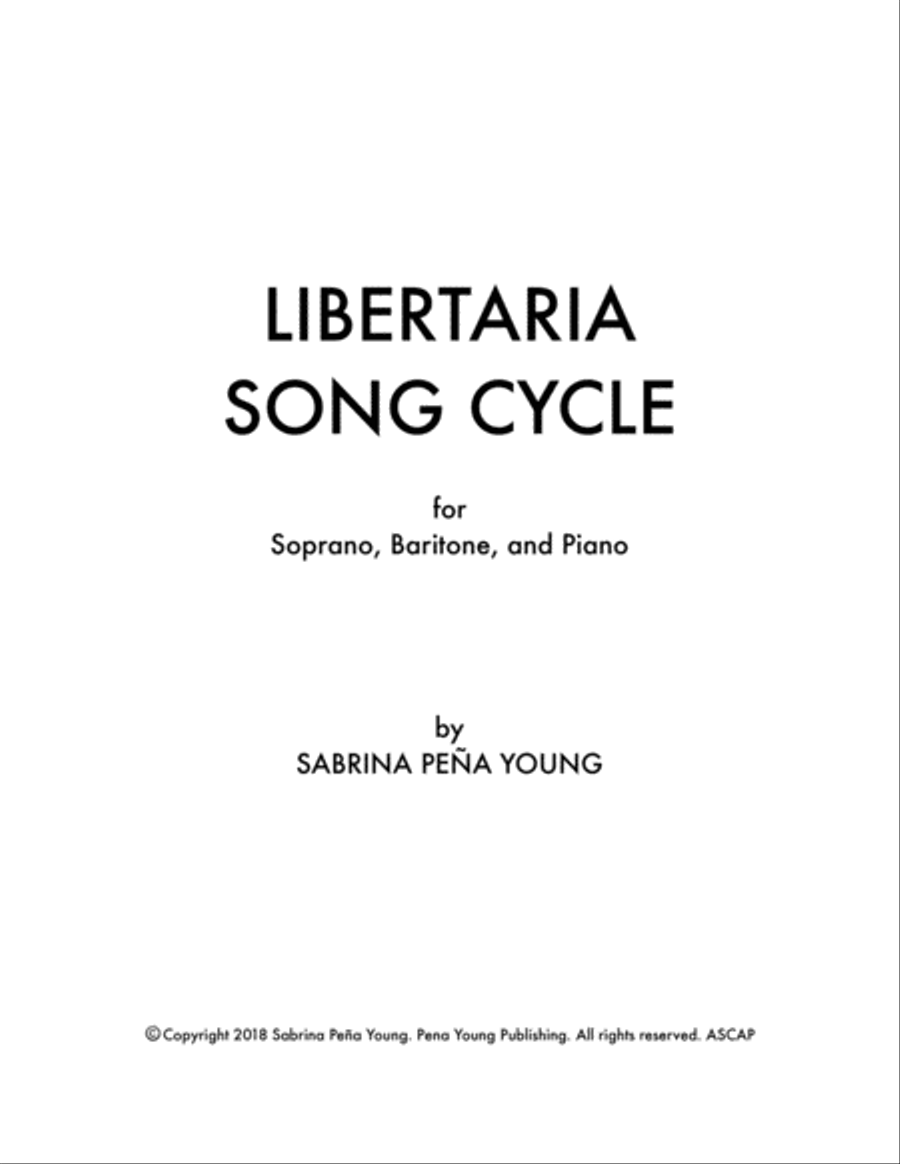 Libertaria Song Cycle for Soprano, Baritone, and Piano 3-Part scores gallery preview page 1