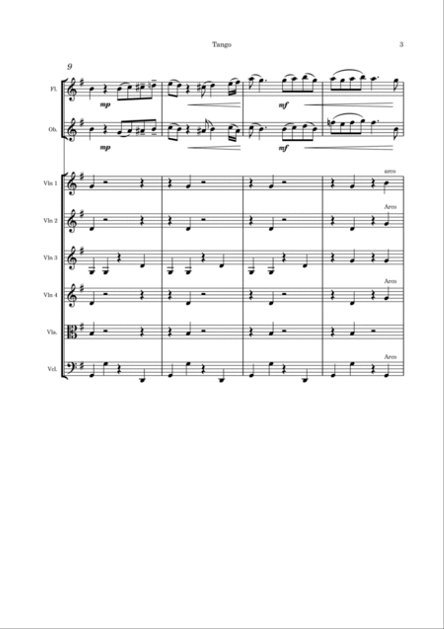 Tango - Por Una Cabeza Chamber Music scores gallery preview page 3