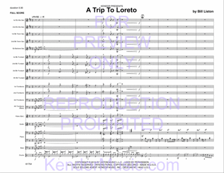 Trip To Loreto, A (Full Score) Jazz Ensemble scores gallery preview page 3
