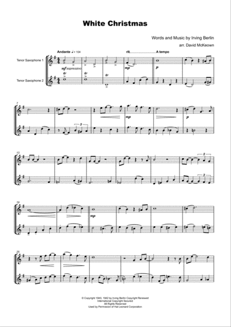White Christmas Woodwind Duet scores gallery preview page 2