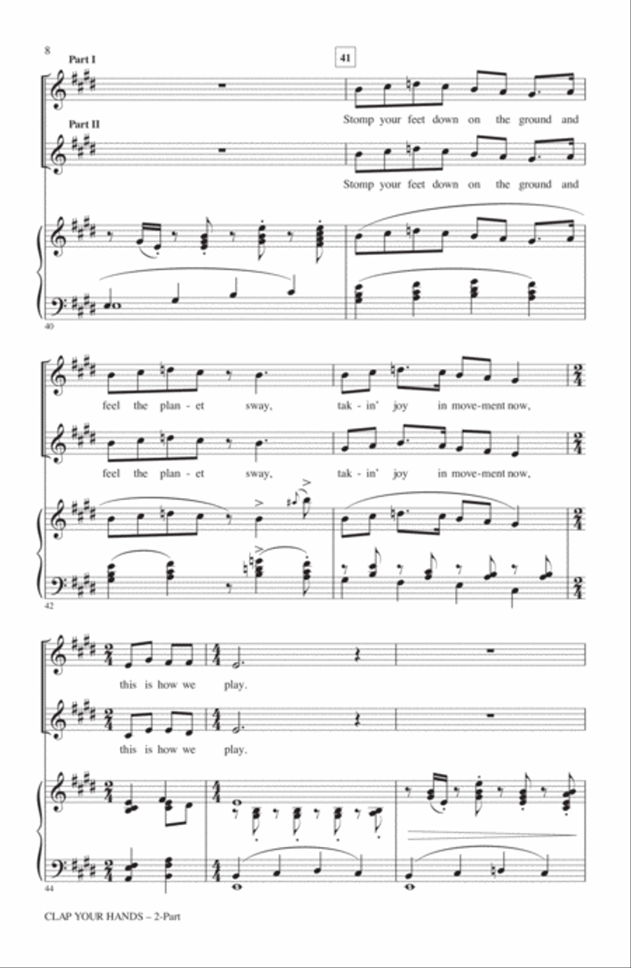 Clap Your Hands 2-Part scores gallery preview page 6