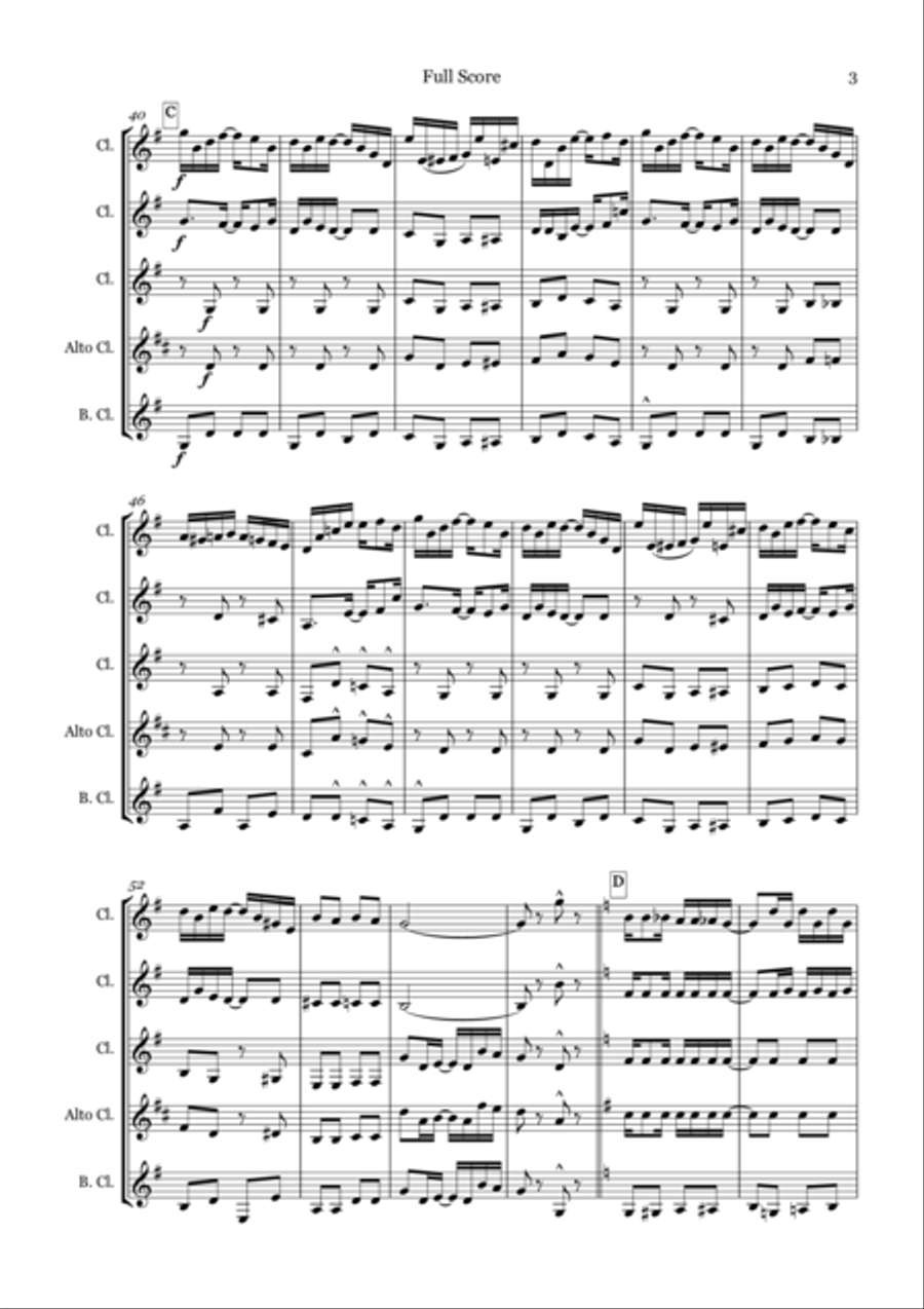 Sunflower Slow Drag for Clarinet Quartet Clarinet Quartet scores gallery preview page 4