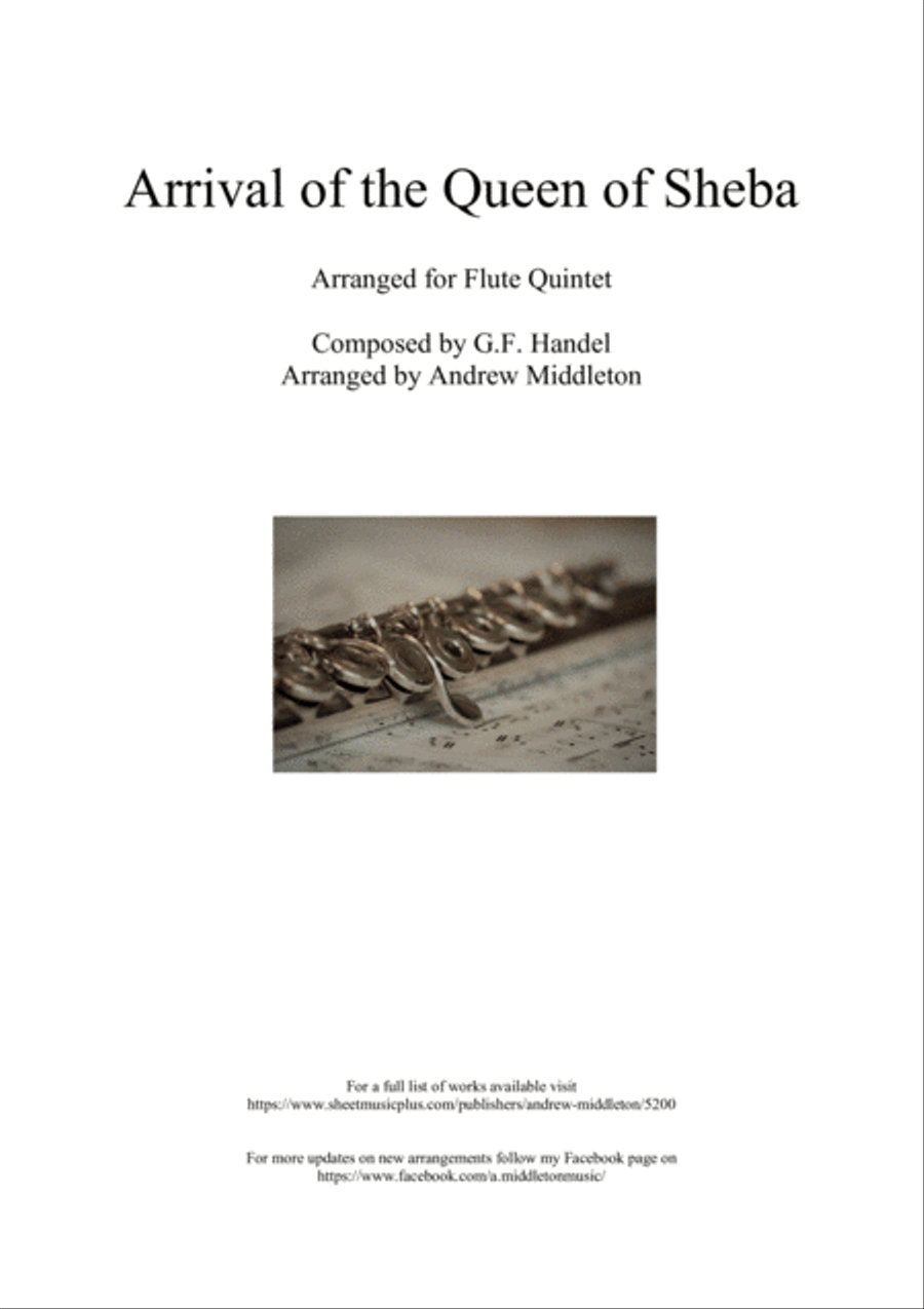 Arrival of the Queen of Sheba arranged for Flute Quintet image number null